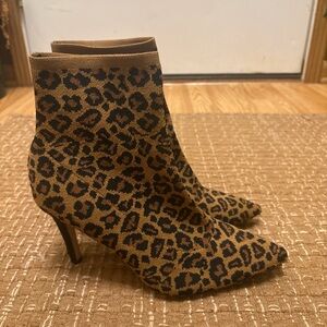 MIA Brown Leopard Heeled Boots